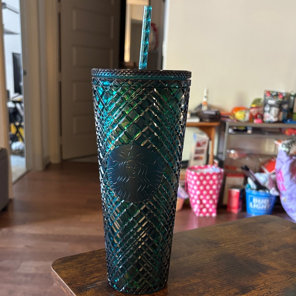 Starbucks Iridescent Green Textured Tumbler